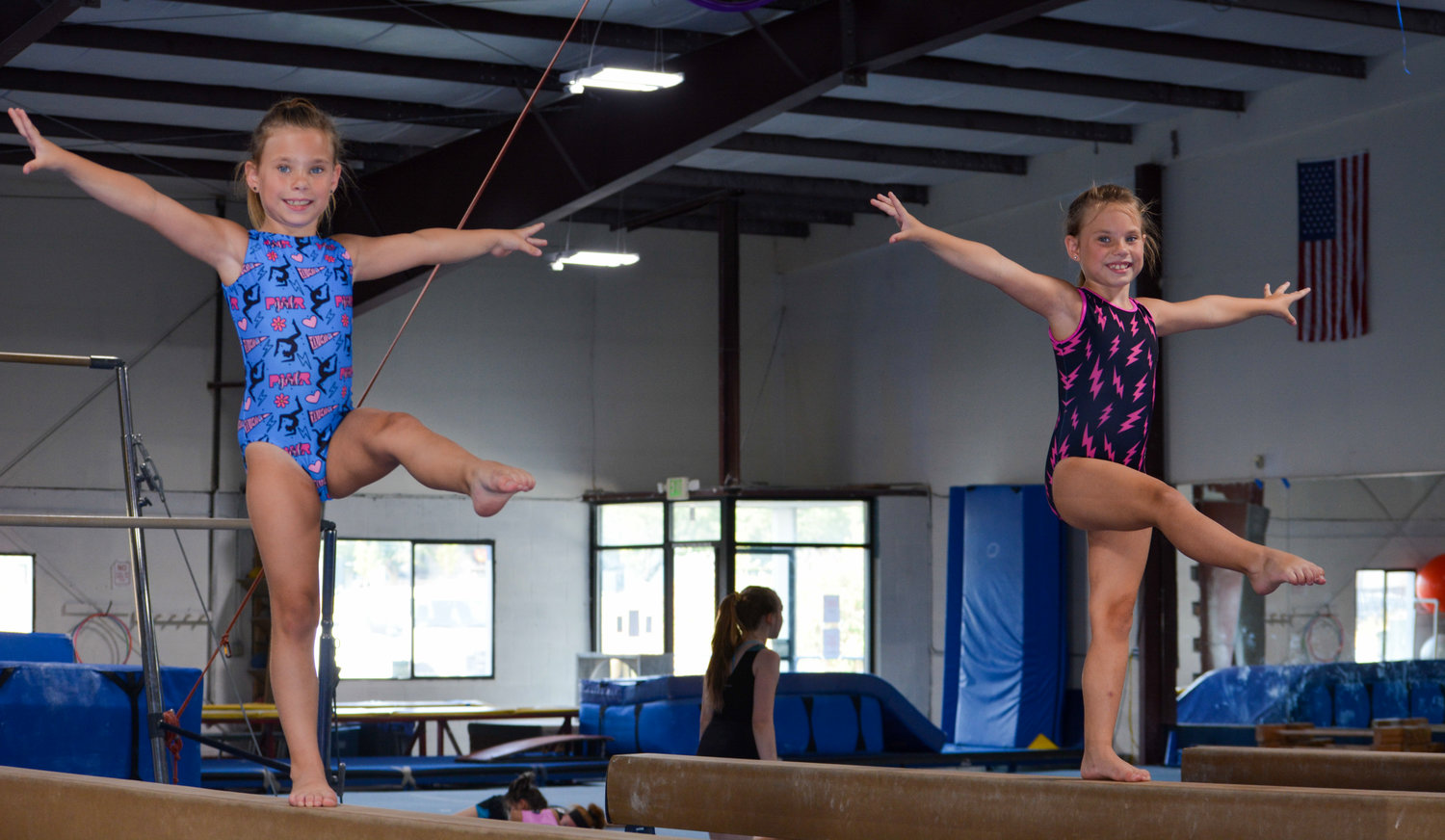 Twin sisters Jaycee and Reagan Davis started practicing gymnastics as 5-year-olds and were recently invited to participate in a competitive talent program.